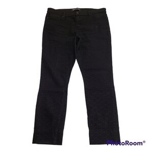 Reitman's black brocade print straight leg jeans size 13